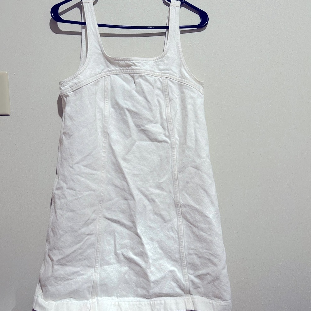 Madewell white denim jumper dress